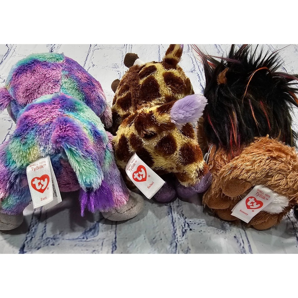 LOT OF 3 Ty Beanie Boos Safari Giraffe Ramsey Lion Zuri Monkey 6" Plush - Picture 6 of 13